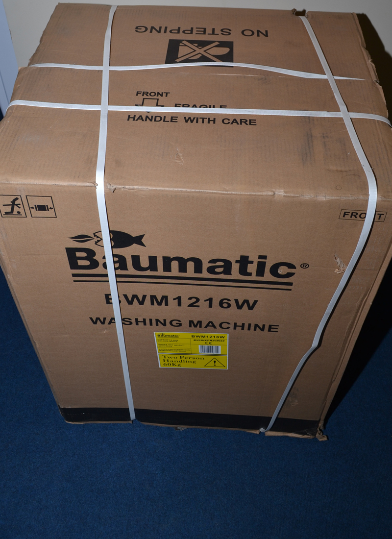 Machine delivered in cardboard packaging